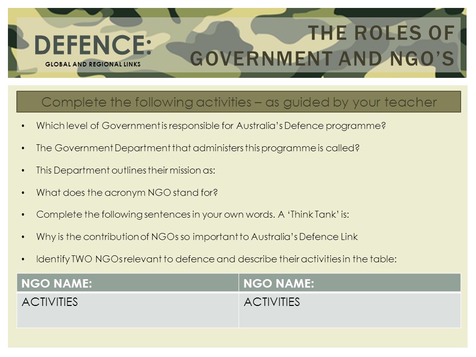 The role of government in australia